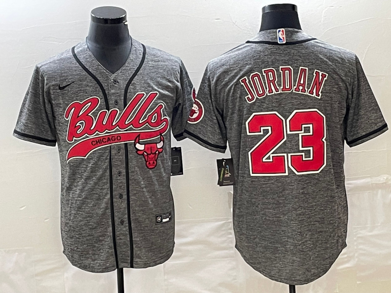 Men Chicago Bulls #23 Jordan Grey Nike 2023 NBA Jerseys